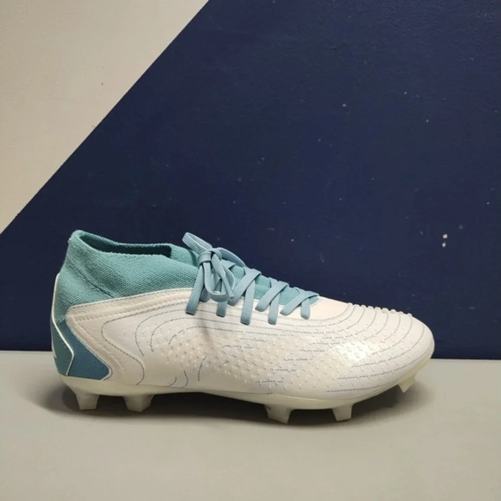Adidas Predator Accuracy.2 FG Soccer Cleats Men US 5 White Blue Athletic Lace-Up